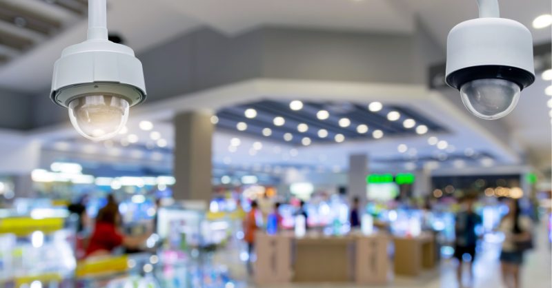 commercial security cameras inside a retail store