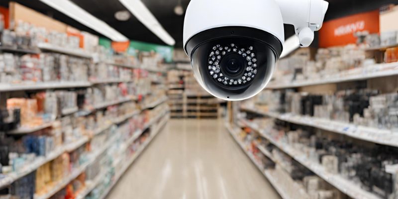 security cameras for retail stores. inside a store with a camera