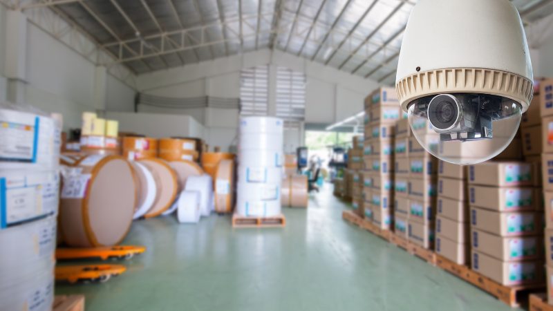 surveillance cameras for business inside a warehouse